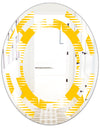 Abstract Retro Geometric Pattern IV - Modern Round or Oval Wall Mirror - Space