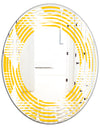 Abstract Retro Geometric Pattern IV - Modern Round or Oval Wall Mirror - Wave