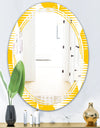 Abstract Retro Geometric Pattern IV - Modern Round or Oval Wall Mirror - Triple C