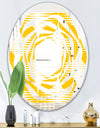 Abstract Retro Geometric Pattern IV - Modern Round or Oval Wall Mirror - Whirl