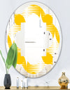 Abstract Retro Geometric Pattern IV - Modern Round or Oval Wall Mirror - Quatrefoil
