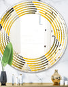 Rhombus Retro Geometric - Modern Round or Oval Wall Mirror - Wave