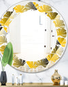 Rhombus Retro Geometric - Modern Round or Oval Wall Mirror - Leaves