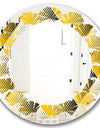 Rhombus Retro Geometric - Modern Round or Oval Wall Mirror - Leaves