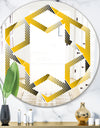 Rhombus Retro Geometric - Modern Round or Oval Wall Mirror - Hexagon Star