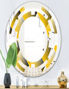 Rhombus Retro Geometric - Modern Round or Oval Wall Mirror - Space