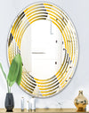 Rhombus Retro Geometric - Modern Round or Oval Wall Mirror - Wave