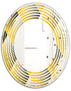 Rhombus Retro Geometric - Modern Round or Oval Wall Mirror - Wave