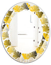 Rhombus Retro Geometric - Modern Round or Oval Wall Mirror - Leaves