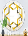 Rhombus Retro Geometric - Modern Round or Oval Wall Mirror - Hexagon Star