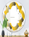 Rhombus Retro Geometric - Modern Round or Oval Wall Mirror - Quatrefoil