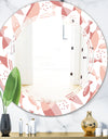 Pink Fishes Pattern - Modern Round or Oval Wall Mirror - Triple C