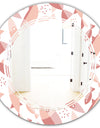 Pink Fishes Pattern - Modern Round or Oval Wall Mirror - Triple C