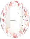 Pink Fishes Pattern - Modern Round or Oval Wall Mirror - Triple C
