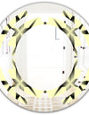 Oriental Ornament. Flower Pattern - Modern Round or Oval Wall Mirror - Space