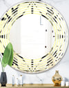 Oriental Ornament. Flower Pattern - Modern Round or Oval Wall Mirror - Wave