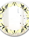 Oriental Ornament. Flower Pattern - Modern Round or Oval Wall Mirror - Leaves