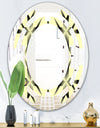 Oriental Ornament. Flower Pattern - Modern Round or Oval Wall Mirror - Space