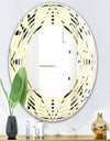 Oriental Ornament. Flower Pattern - Modern Round or Oval Wall Mirror - Wave