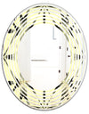 Oriental Ornament. Flower Pattern - Modern Round or Oval Wall Mirror - Wave