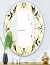 Oriental Ornament. Flower Pattern - Modern Round or Oval Wall Mirror - Leaves