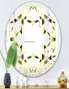 Oriental Ornament. Flower Pattern - Modern Round or Oval Wall Mirror - Hexagon Star