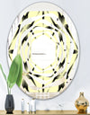 Oriental Ornament. Flower Pattern - Modern Round or Oval Wall Mirror - Whirl