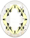 Oriental Ornament. Flower Pattern - Modern Round or Oval Wall Mirror - Quatrefoil