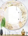 Golden Palm Leaves II - Modern Round or Oval Wall Mirror - Wave