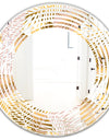 Golden Palm Leaves II - Modern Round or Oval Wall Mirror - Wave