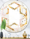 Golden Palm Leaves II - Modern Round or Oval Wall Mirror - Hexagon Star