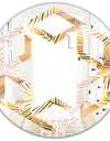 Golden Palm Leaves II - Modern Round or Oval Wall Mirror - Hexagon Star