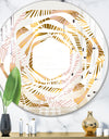 Golden Palm Leaves II - Modern Round or Oval Wall Mirror - Whirl