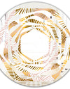 Golden Palm Leaves II - Modern Round or Oval Wall Mirror - Whirl