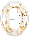 Golden Palm Leaves II - Modern Round or Oval Wall Mirror - Space
