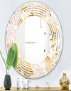 Golden Palm Leaves II - Modern Round or Oval Wall Mirror - Wave