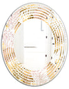 Golden Palm Leaves II - Modern Round or Oval Wall Mirror - Wave