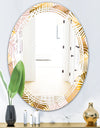 Golden Palm Leaves II - Modern Round or Oval Wall Mirror - Triple C