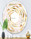 Golden Palm Leaves II - Modern Round or Oval Wall Mirror - Whirl
