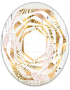 Golden Palm Leaves II - Modern Round or Oval Wall Mirror - Whirl
