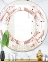 Golden Tropical Pattern IV - Modern Round or Oval Wall Mirror - Space