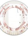 Golden Tropical Pattern IV - Modern Round or Oval Wall Mirror - Space