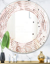 Golden Tropical Pattern IV - Modern Round or Oval Wall Mirror - Wave