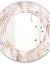 Golden Tropical Pattern IV - Modern Round or Oval Wall Mirror - Wave