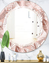 Golden Tropical Pattern IV - Modern Round or Oval Wall Mirror - Triple C