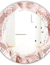 Golden Tropical Pattern IV - Modern Round or Oval Wall Mirror - Triple C