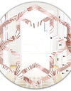 Golden Tropical Pattern IV - Modern Round or Oval Wall Mirror - Hexagon Star