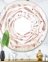 Golden Tropical Pattern IV - Modern Round or Oval Wall Mirror - Whirl