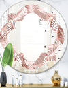 Golden Tropical Pattern IV - Modern Round or Oval Wall Mirror - Quatrefoil