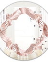 Golden Tropical Pattern IV - Modern Round or Oval Wall Mirror - Quatrefoil